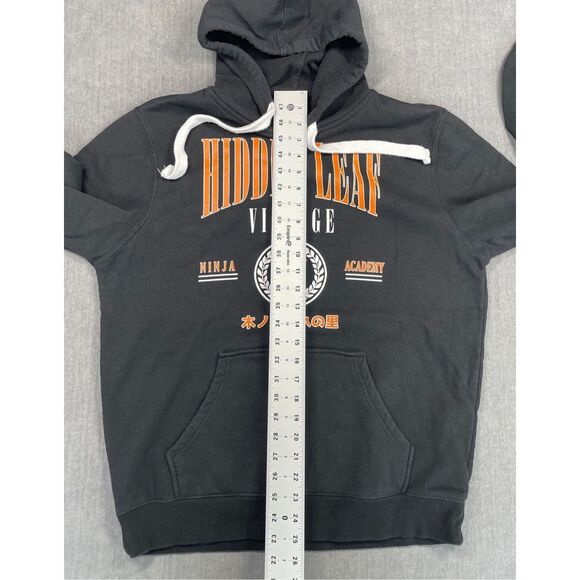 BoxLunch Naruto Hoodie Men M Black Hidden Leaf Anime Shippuden Ninja Academy - Picture 5 of 7
